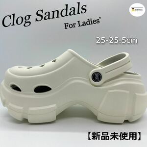 [ new goods unused ] thickness bottom sandals thickness bottom clog white 25-25.5cm