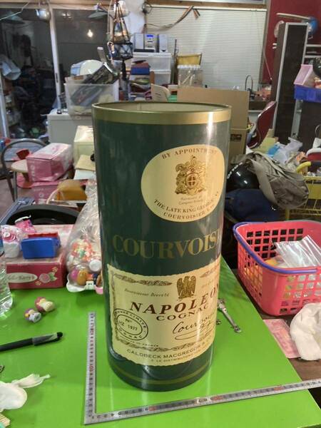 昭和レトロ 当時物 美品 ゴミ箱 スチール缶 HAKUCHO-BLAND ホームボックス ナポレオン コニャック 古酒 1977 