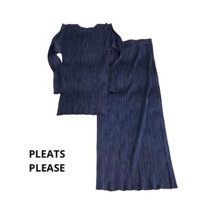 最終価格★PLEATS PLEASE★プリーツプリーズ★セットアップ★長袖★スカート★総柄