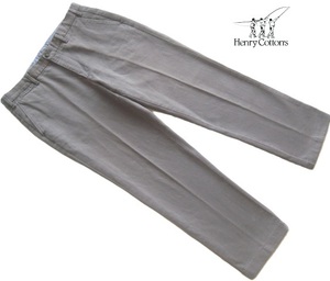  beautiful goods BVLGARY a made!! Henry cotton zHenry Cotton's* metal Logo plate attaching 5 pocket cotton pike pants 50 absolute size L gray 