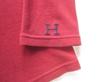 !!ハリラン H.R.MARKET*Hロゴ刺繍 長袖ストレッチフライスTシャツ 赤 2 実寸M ハリウッドランチマーケット 聖林公司_画像5
