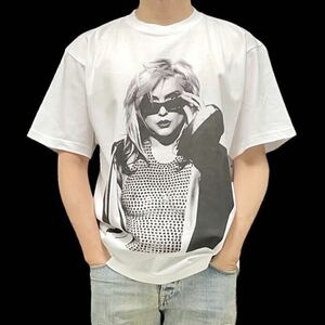 新品 Blondie ブロンディ デボラハリー セクシー シースルー サングラス ニューヨークパンク ビッグプリントTシャツ ユニセックス Mサイズ