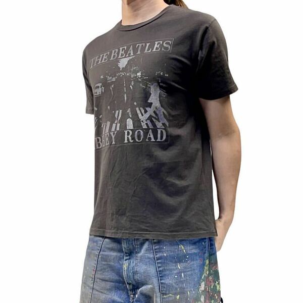 中古 Junk Food ジャンクフード The Beatles ビートルズ AbbeyRoad アビイロード 横断歩道 有名 アルバム ジャケット ジョン ポールTシャツ