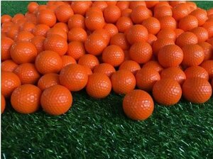 ゴルフ練習ボール　ゴルフボール PU 練習用 室内練習用ゴルフボール　柔らかいので安全　ウレタン製 60個セット オレンジ
