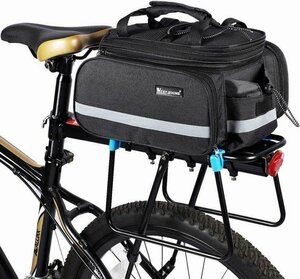 Велосипедная задняя сумка Расширяемая черная светоотражающая лента высокой емкости Велосипедная сумка