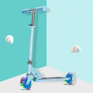  child scooter kick scooter for children brake attaching shines tire Kics ke-ta- folding shines LED man girl blue 