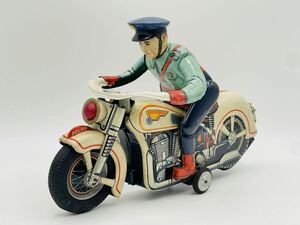  Masudaya tin plate police .police bike that time thing present condition goods rare goods retro toy tray do Mark Junk 