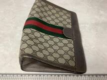 1円〜 GUCCI グッチ クラッチバッグ シェリーライン オールドグッチ GG柄 89.01.002 中ダメージ有（大）_画像7