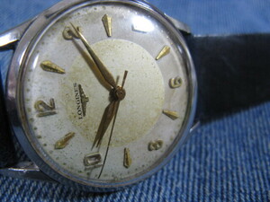 1953年製 LONGINES ロンジン デュオトーン文字盤 Cal.12.68ZS オールSS 34.5mm スイス製アンティーク手巻腕時計 稼働良品 注油済み 