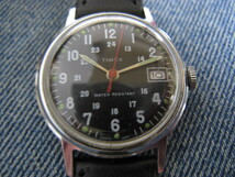 1973年製 TIMEX タイメックス MADE IN BRITAIN ブラックダイヤル ミリタリー ブリティッシュウォッチ 英国手巻腕時計 稼働品_画像2