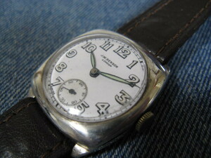 1941 year made J.W.BENSON J.W. Ben son silver purity te two son case yellowtail tissue watch Britain antique hand winding wristwatch operation goods note oil ending 