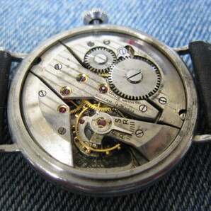 1940年代 Eska エスカ ブラックダイヤル 34.8mm ミリタリー スイス製アンティーク手巻腕時計 稼働希少品 注油済み の画像6
