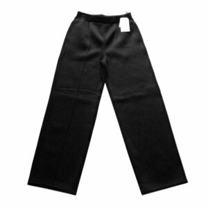 新品 pipue de pique ピンタック ワイド パンツ 黒 M 9号 レディース 厚手 軽い 裏起毛 暖かい 軽量 