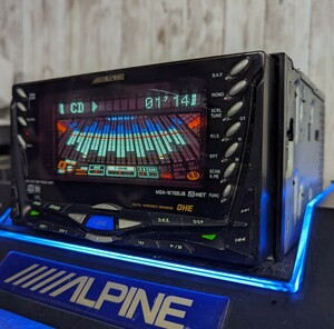 アルパイン 高音質 CD MD DSP/HEAD UNIT MDA-W700JB イルミネーション イコライザー グライコ DHE LPS 旧車 昭和 平成 ALPINE