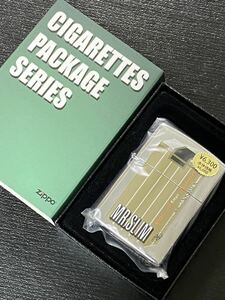 zippo MR.SLIM ミスタースリム たばこ柄 前面加工 希少モデル 2005年製 CIGARETTES PACKAGE SERIES ケース 保証書付き