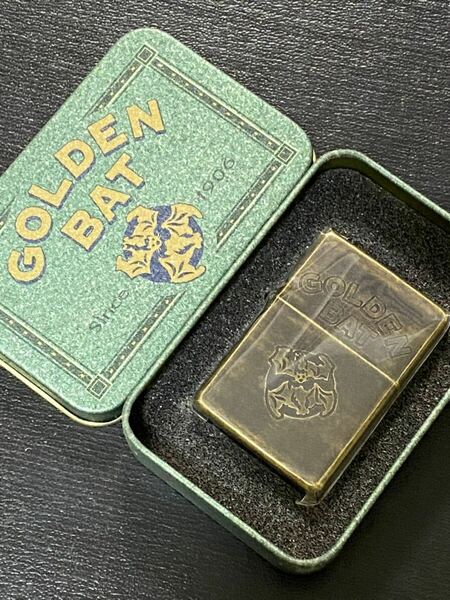 zippo ゴールデンバット 1937レプリカ ゴールド 希少モデル ヴィンテージ 1996年製 GOLDEN BAT 専用缶ケース 保証書 当選通知書付き