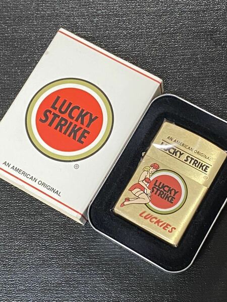 zippo ラッキーストライク ゴールド 限定品 希少モデル ヴィンテージ 1999年製 セクシーガール ソリッドブラス LUCKY STRIKE LUCKIES