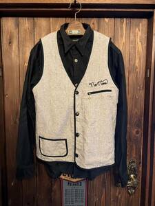 NORTH NO NAME ノースノーネーム VEST カスタムワークベスト、グラッドハンド、ブラックサイン、calee.cootie.weirdo.