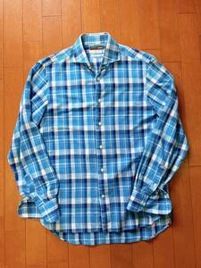 【BEAMSF チェックシャツ】シャツ　ブルー　M 38 BEAMS ビームス