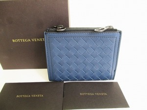 【未使用保管品】 ボッテガヴェネタ BOTTEGA VENETA イントレチャート レザー 2つ折り財布 コンパクト財布 メンズ レディース