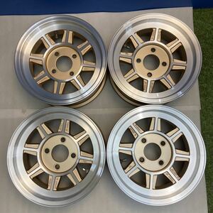 【0002】★中古美品★程度良好★旧車HAYASHI RACING　ST146013　14インチ　6-JJ×14　ET13　PCD114.3　4穴　ハブ径74　アルミホイール4本