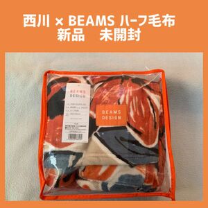 西川 BEAMS DESIGN ハーフ毛布ブランケット 140×95 新品未開封 カラフル かわいい ふわふわ ビームス