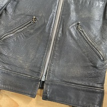 極上の革質☆VINTAGE Lewis Leathers ヴィンテージ ルイスレザー 茶芯バリバリレザージャケット スーパースポーツマン ブラック/36相当_画像4