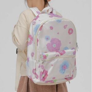 新品　ハッカキッズ リュック Mサイズ　キッズ　女の子　花柄　アイボリー　 リュックサック