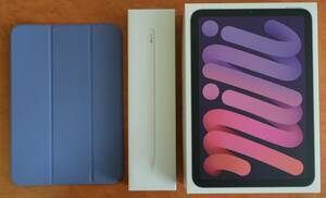 【美品】ipad mini (第6世代) Wi-fi + Cellular 256GB Purple　MK8K3J/A　【バッテリー最大容量100％】　Apple Pencil　MU8F2J/A