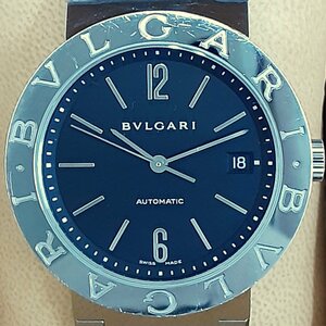 BVLGARI ブルガリブルガリ BB38SS AUTO 自動巻き 時計 稼働 シルバー 文字盤ブラック 箱 説明書あり