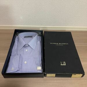 dunhill CUSTOMM MADE ダンヒル カスタムメイド メンズ 長袖 Yシャツ ワイシャツ ライトブルー 三越 ビンテージ