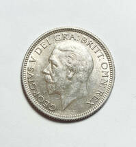 １円スタート! ・1931イギリス 1シリング銀貨 ジョージ５世・アンティーク コイン_画像3