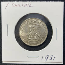 １円スタート! ・1931イギリス 1シリング銀貨 ジョージ５世・アンティーク コイン_画像5