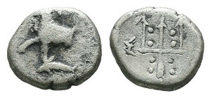 １円スタート! ★古代ギリシャコイン　トラキア地域 ビュザンティオン 　340-320 BC ヘミドラクマ銀貨★アンティークコイン 