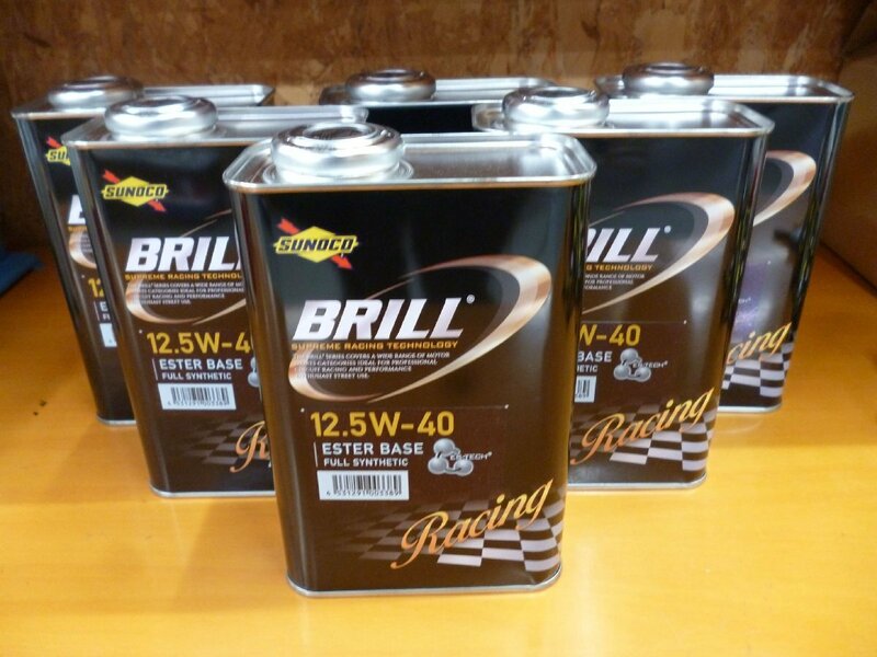 送料無料 [即納] SUNOCO エンジンオイル スノコ オイル BRILL ブリル 12.5w-40 12.5w40 1L&#215;6 6本 6L サーキット タイムアタック ドリフト