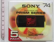 【未開封新品】ミニディスク（MD）日本製 ソニー（SONY）PRISM SERIES 74分Ｘ5枚パック（Mini Disc）_画像1