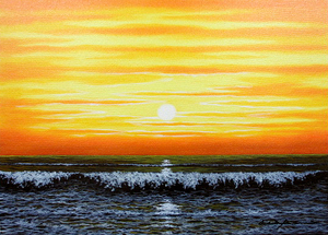 Art hand Auction Peinture Peinture à l’huile Toshihiko Asakuma Sunrise Sea Peinture à l’huile F10 Campus uniquement Livraison gratuite réalisée sur commande, peinture, peinture à l'huile, Nature, Peinture de paysage