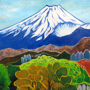 絵画 油彩 半澤国雄 富士山 油絵Ｆ４キャンパスのみ 送料無料 受注制作作品の画像1