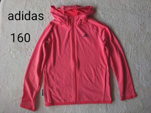 160 adidas アディダス フルジップパーカー ジュニア レディース