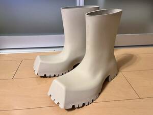 中古 バレンシアガ レインブーツ 26.5cm メンズ TROOPER RUBBER BOOT BALENCIAGA 長靴