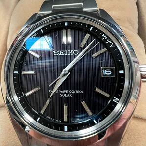 西542 【ほぼ未使用】SEIKO セイコー 腕時計 クォーツ 電波ソーラー 箱付 稼働品 時計 ソーラー 7B24-0BH0 美品の画像3