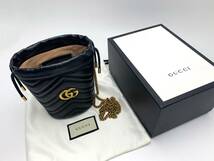 GUCCI グッチ 黒 ブラック GGマーモント キルティング ハートモチーフ チェーン ショルダーバッグ ミニ バケットバッグ 575163 カバン 鞄_画像10