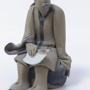 石湾陶器 陶器人形 対酒 現状品 ミニ人形 豆人形 中国古玩 中国伝統工芸 土人形の画像3