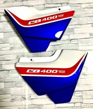 【送料無料】CB400SF トリコロールカラー 塗装済み サイドカバー 左右セット NC42 Revo NC39 スペック3 青白 サイドカウル 純正互換品_画像3