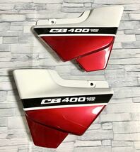 【送料無料】CB400SF CBXカラー 塗装済み サイドカバー 左右セット NC42 Revo NC39 スペック3 赤白ボーダー サイドカウル 純正互換品_画像2