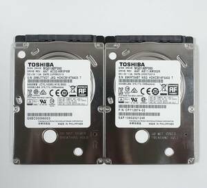 即決！使用時間短めの正常動作品2台セット★HDD 500GB 2.5インチ 7mm厚 東芝製★送料無料★Yahoo!フリマ購入可