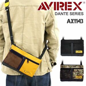 AVIREX DANTEシリーズ サコッシュバッグ AX 1143 ミニショルダーバック サコッシュ 斜め掛けバッグ アヴィレックス ブラック
