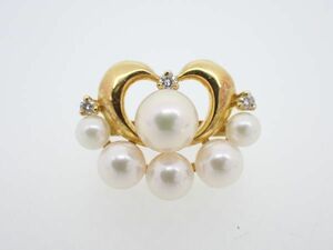 ●MIKIMOTO ミキモト パール 真珠 ショートナー ネックレストップ ハート K18 総g 約5.0g アクセサリー ジュエリー ファッション小物