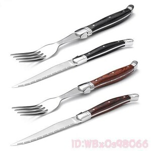 Bu2605: the cheapest 2 pcs set wood steering wheel tina- knife lagi all style tina- cutlery steak Fork knife set 