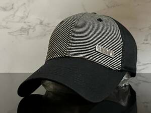 【未使用品】44B クール★OAKLEY オークリー キャップ 帽子CAP クールなシマ柄とブラックの伸縮素材にメタルピン《伸縮前55㎝～58㎝位迄》